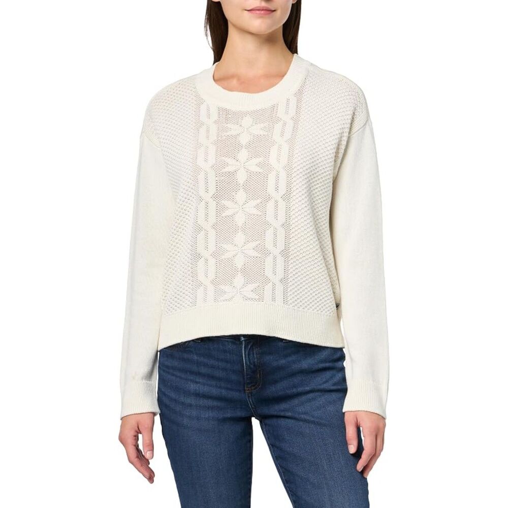 NAUTICA Ivory White Sz Large Casual or Dress Stretchy Crew Neck Sweater NEW NWT